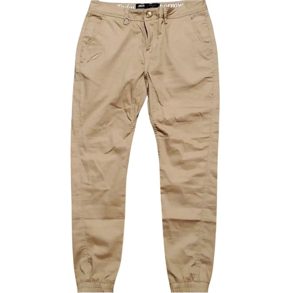 NWOT Publish Tan Legacy Joggers Mens 26 Khaki Twill Stretch Water Resistant